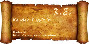 Kender Eugén névjegykártya